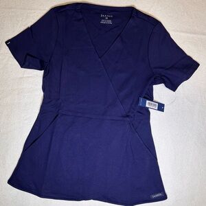 Jaanuu Tulip Mock Wrap Scrub Top